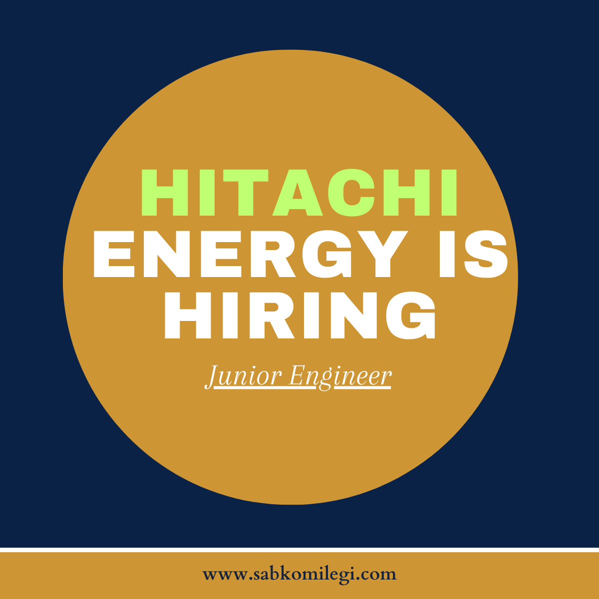 Hitachi Energy is hiring junior engineer