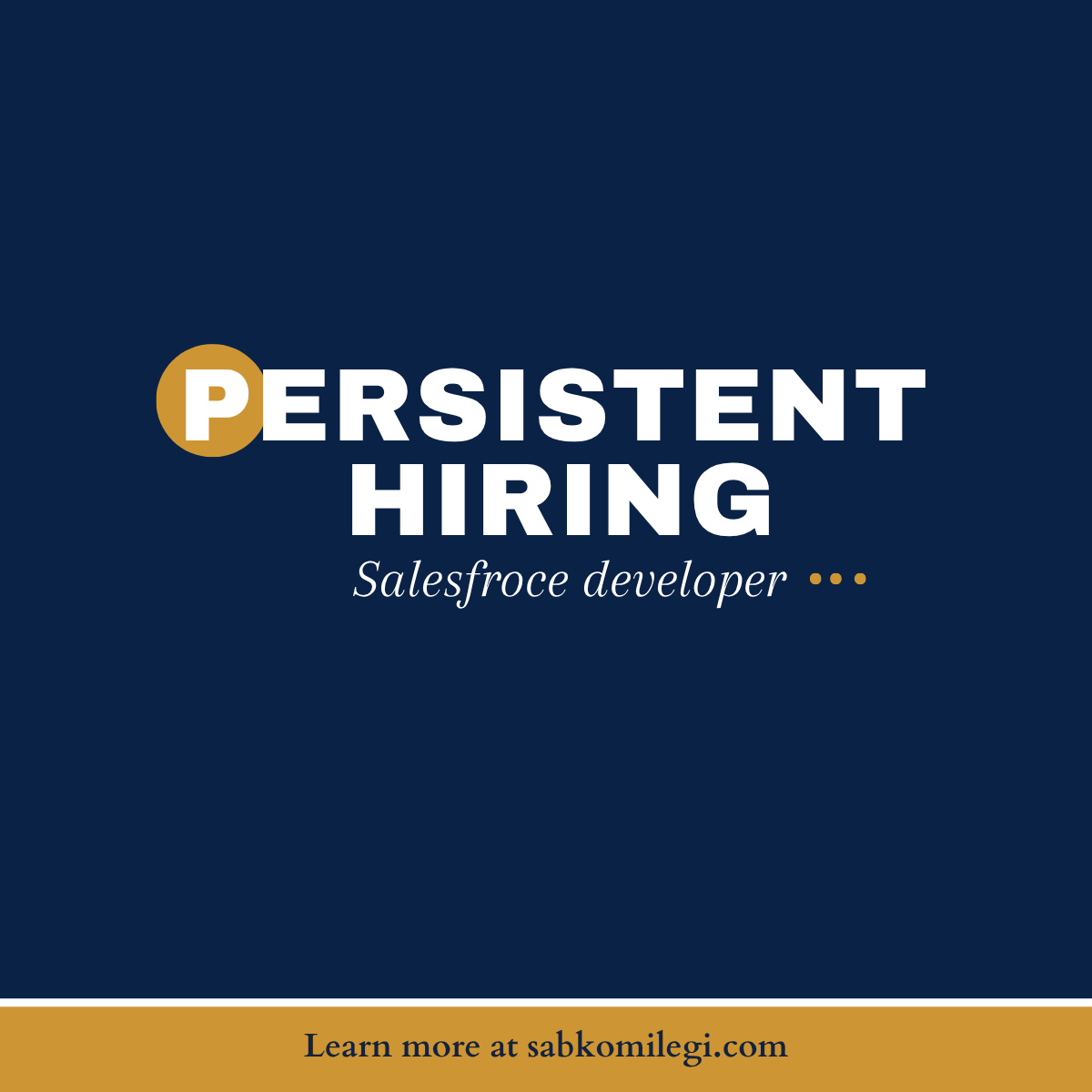 Persistent is hiring salesforce developer