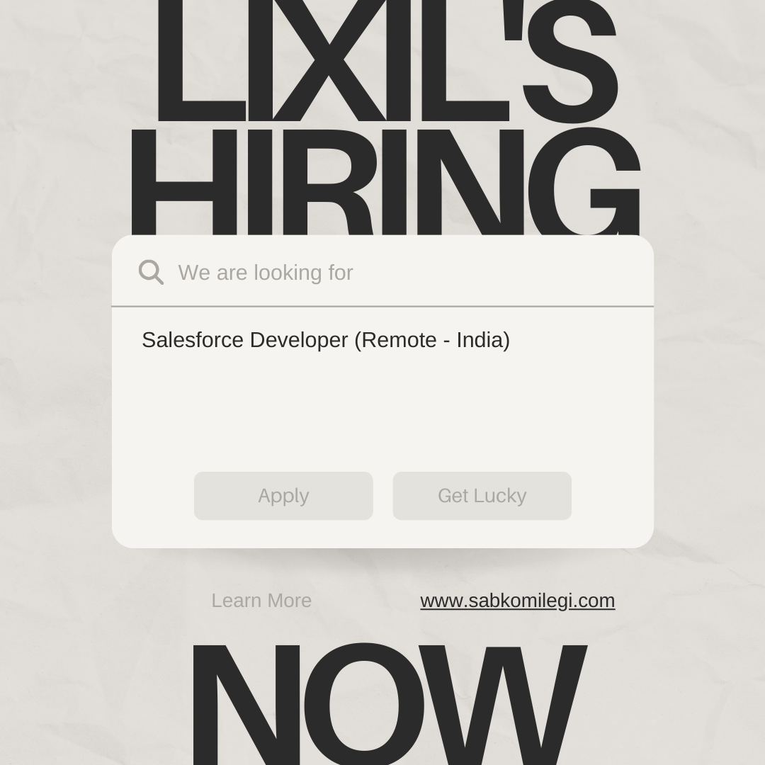 LIXIL is hiring salesforce developer