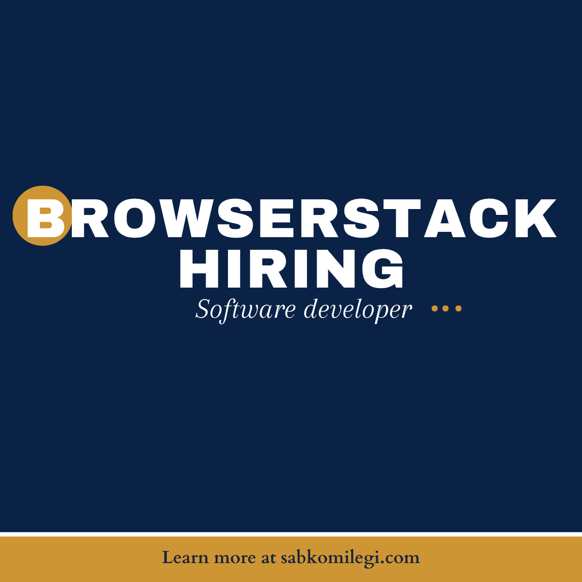 Browserstack is hiring software developer